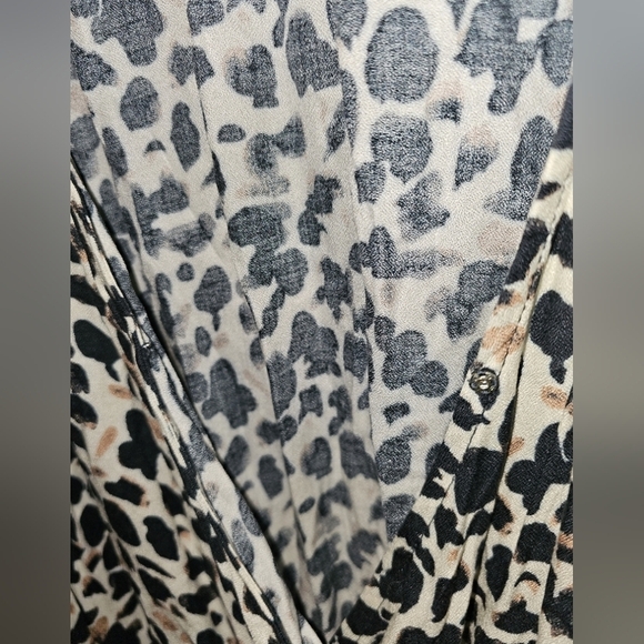 Rachel Roy Hi-Lo Dress Womens Plus 2X Flutter Sleeves Leopard Print Mob Wife - Picture 5 of 7